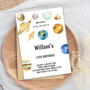 Invitación de cumpleaños al espacio ultraterrestre