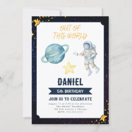 Invitación de cumpleaños al espacio ultraterrestre