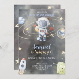 Invitación de cumpleaños al espacio ultraterrestre