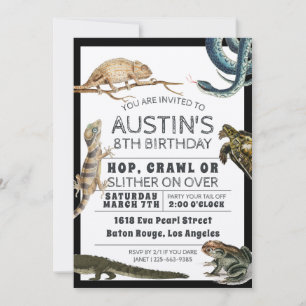 Invitación de cumpleaños al espectáculo de reptile