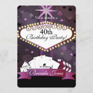 Invitación de cumpleaños al estilo de Casino/Vegas