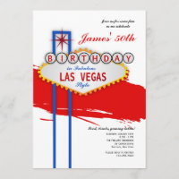 Invitación de cumpleaños al estilo de Las Vegas