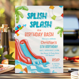 Invitación de cumpleaños al Fiesta de deslizamient