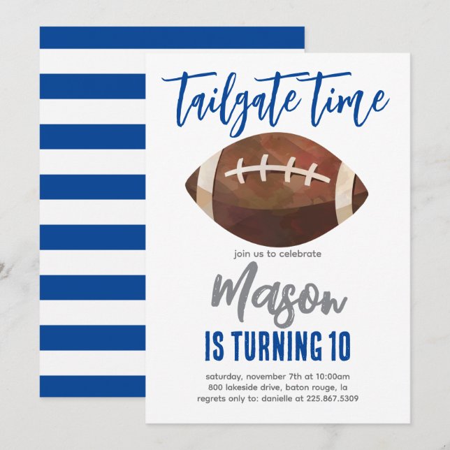 Invitación de cumpleaños al fútbol (Anverso / Reverso)