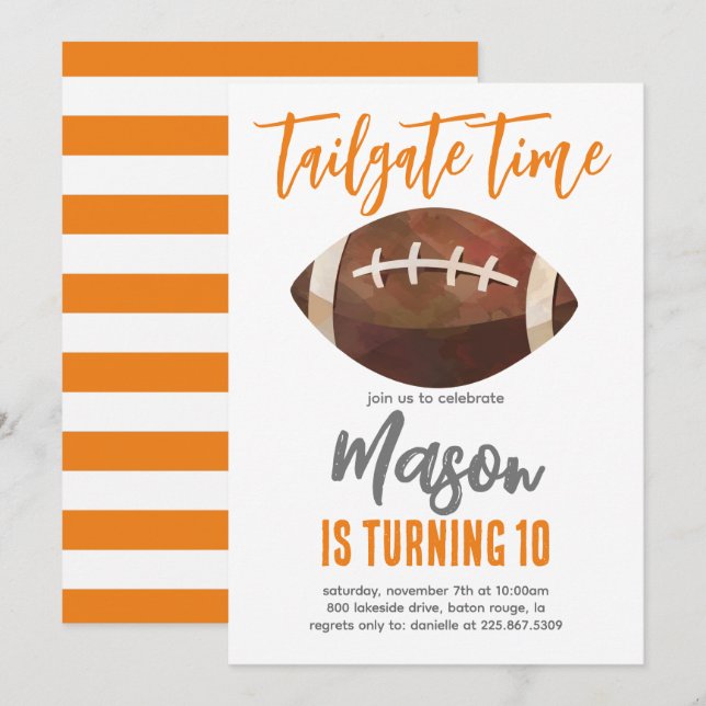 Invitación de cumpleaños al fútbol (Anverso / Reverso)