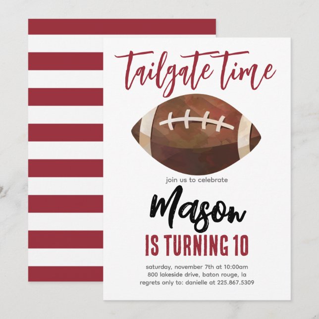 Invitación de cumpleaños al fútbol (Anverso / Reverso)