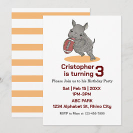 Invitación de cumpleaños al fútbol americano para 