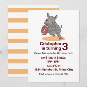 Invitación de cumpleaños al fútbol americano para 