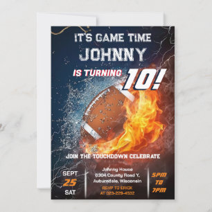 Invitación de cumpleaños al fútbol americano perso