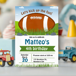 Invitación de cumpleaños al fútbol deportivo