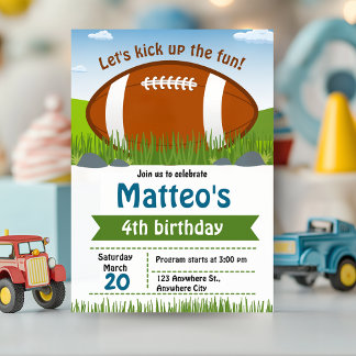 Invitación de cumpleaños al fútbol deportivo