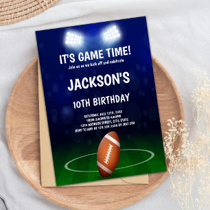 Invitación de cumpleaños al Fútbol Verde y Azul