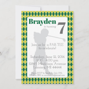 Invitación de cumpleaños al Golf Green Argyle