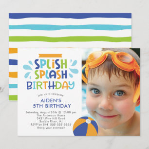 Invitación de cumpleaños al grupo Splish Splash Po