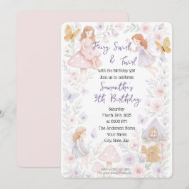 Invitación de cumpleaños al jardín de hadas mágica