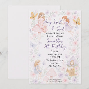 Invitación de cumpleaños al jardín de hadas mágica
