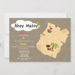 Invitación de cumpleaños al mapa del tesoro