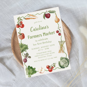 Invitación de cumpleaños al mercado de agricultore