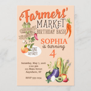 Invitación de cumpleaños al mercado de los agricul