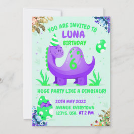 Invitación de cumpleaños al mundo de los dinosauri