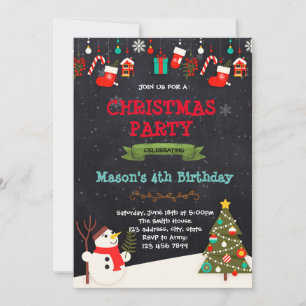 invitación de cumpleaños al muñeco de nieve de Nav