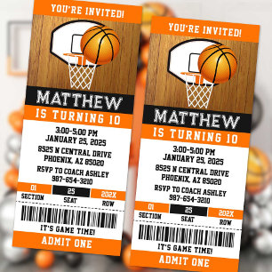 Invitación de cumpleaños al partido de baloncesto