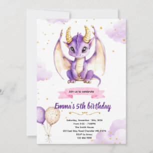 invitación de cumpleaños al partido del dragón púr