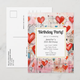 Invitación de cumpleaños al patrón de amor caprich