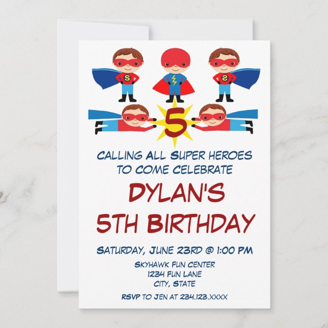 Invitación de cumpleaños al personaje de libro de  (Anverso)