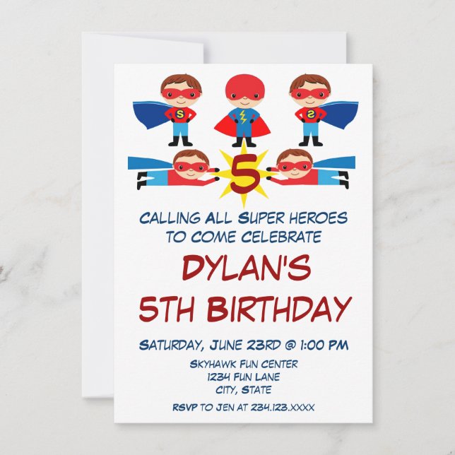 Invitación de cumpleaños al personaje de libro de  (Anverso)