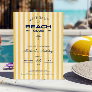 Invitación de cumpleaños al Preppy Beach Club