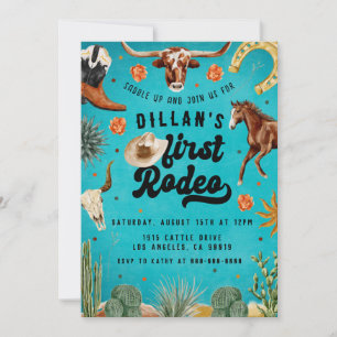 Invitación de cumpleaños al primer vaquero de rode