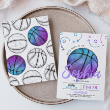 Invitación de cumpleaños al Purple Basketball