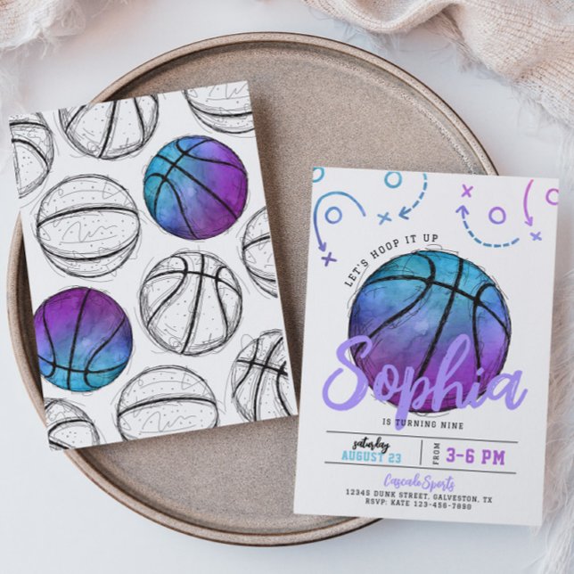 Invitación de cumpleaños al Purple Basketball (Subido por el creador)