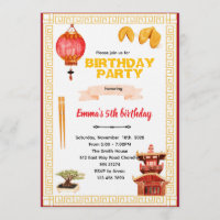 Invitación de cumpleaños al restaurante chino