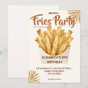 Invitación de cumpleaños al restaurante de patatas