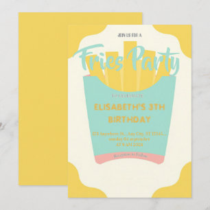 Invitación de cumpleaños al restaurante de patatas
