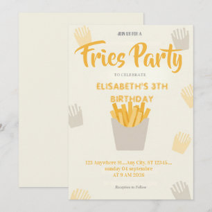 Invitación de cumpleaños al restaurante de patatas