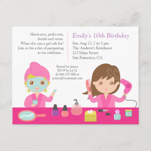 Invitación de Cumpleaños al Spa Rosa Lindo