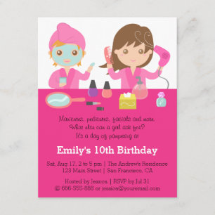 Invitación de Cumpleaños al Spa Rosa Lindo