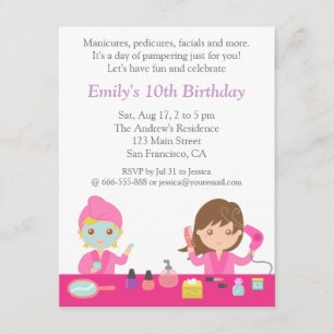 Invitación de Cumpleaños al Spa Rosa Lindo