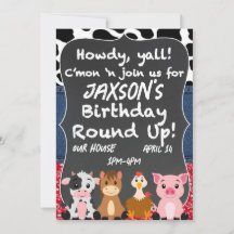 Invitación de cumpleaños al tema de la granja