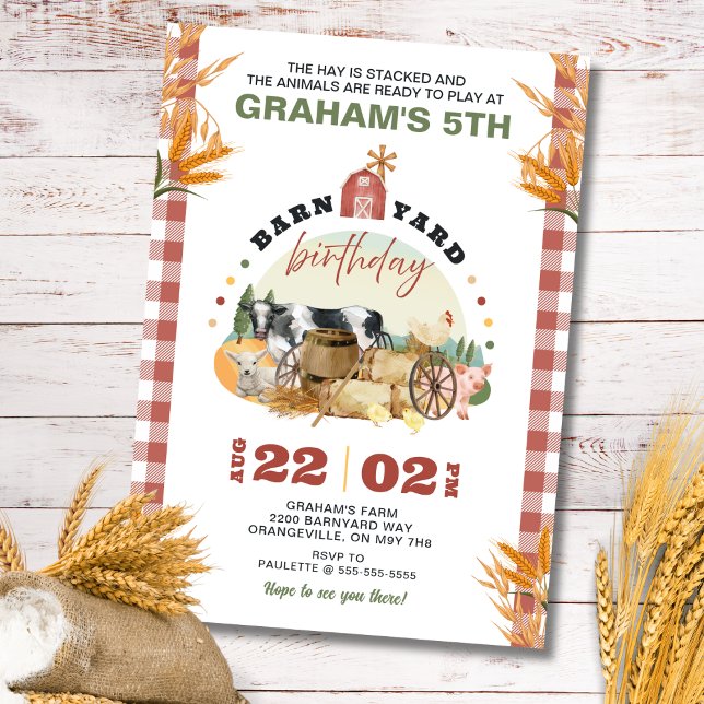 Invitación de cumpleaños al tema de la granja (Farm Theme Invitation)
