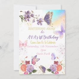 Invitación de cumpleaños al tema de la mariposa