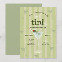Invitación de cumpleaños al tema de Olive Martini