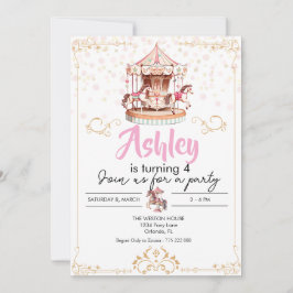 Invitación de cumpleaños al tema del carrusel