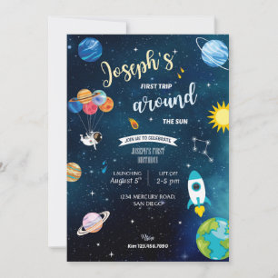 Invitación de cumpleaños al tema del espacio
