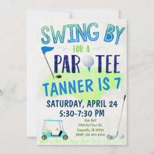 Invitación de cumpleaños al tema del golf