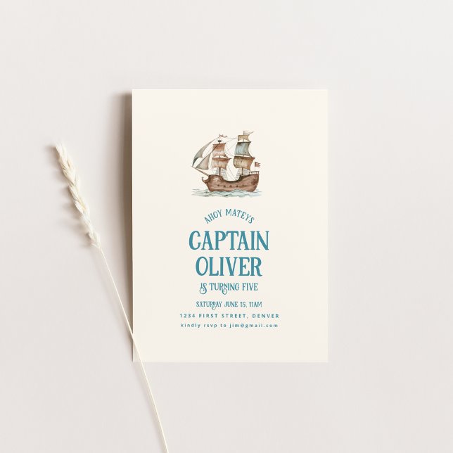 Invitación de cumpleaños al Tesoro de Barcos Pirat (Subido por el creador)