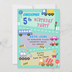 Invitación de cumpleaños al transporte